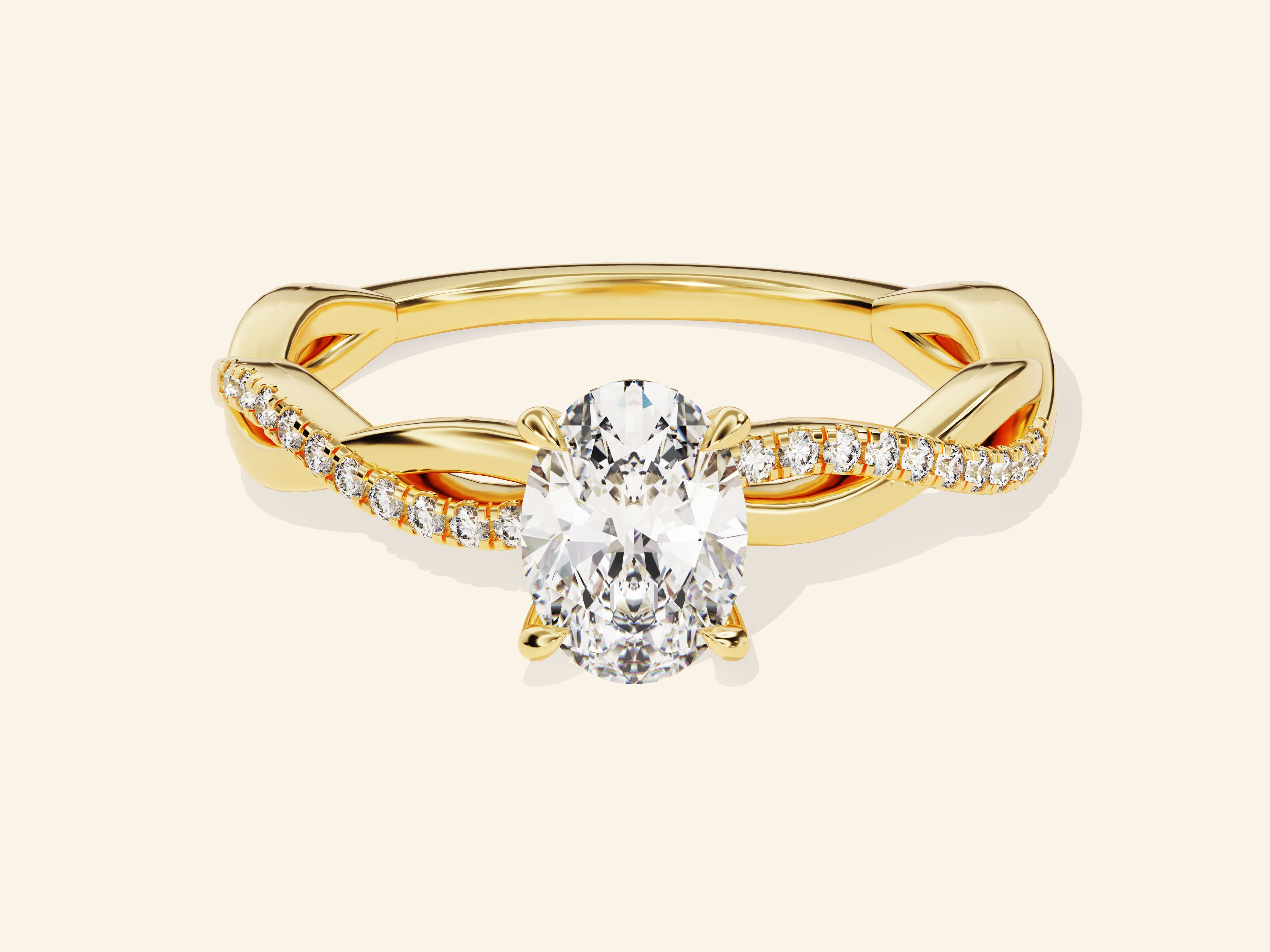 Oval Twisted Engagement Ring