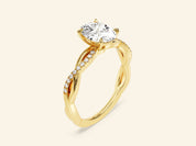 Oval Twisted Engagement Ring