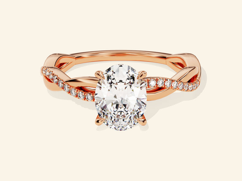 Oval Twisted Engagement Ring