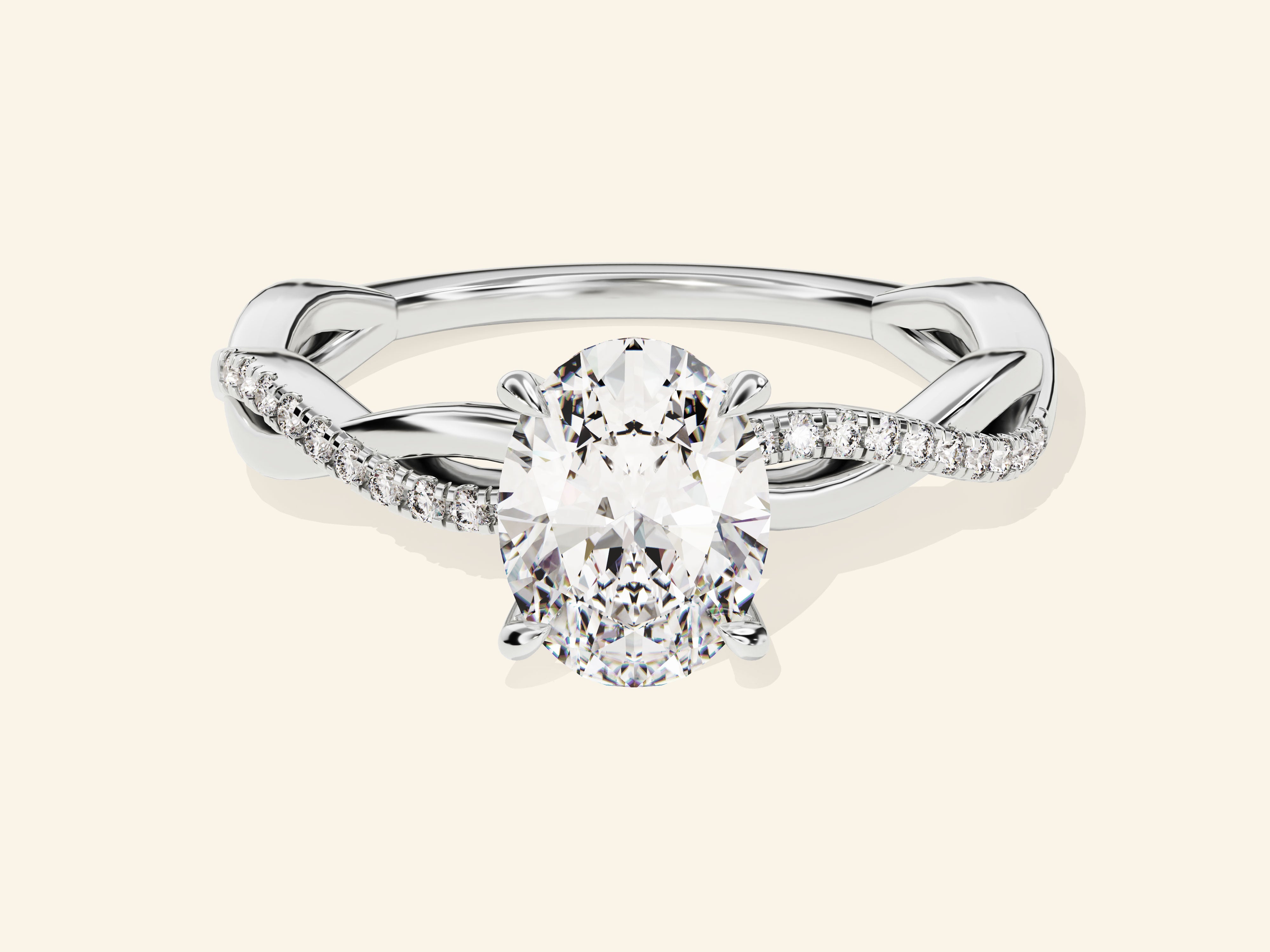 Oval Twisted Engagement Ring