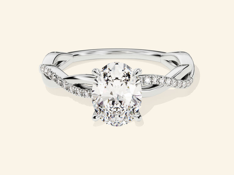 Oval Twisted Engagement Ring