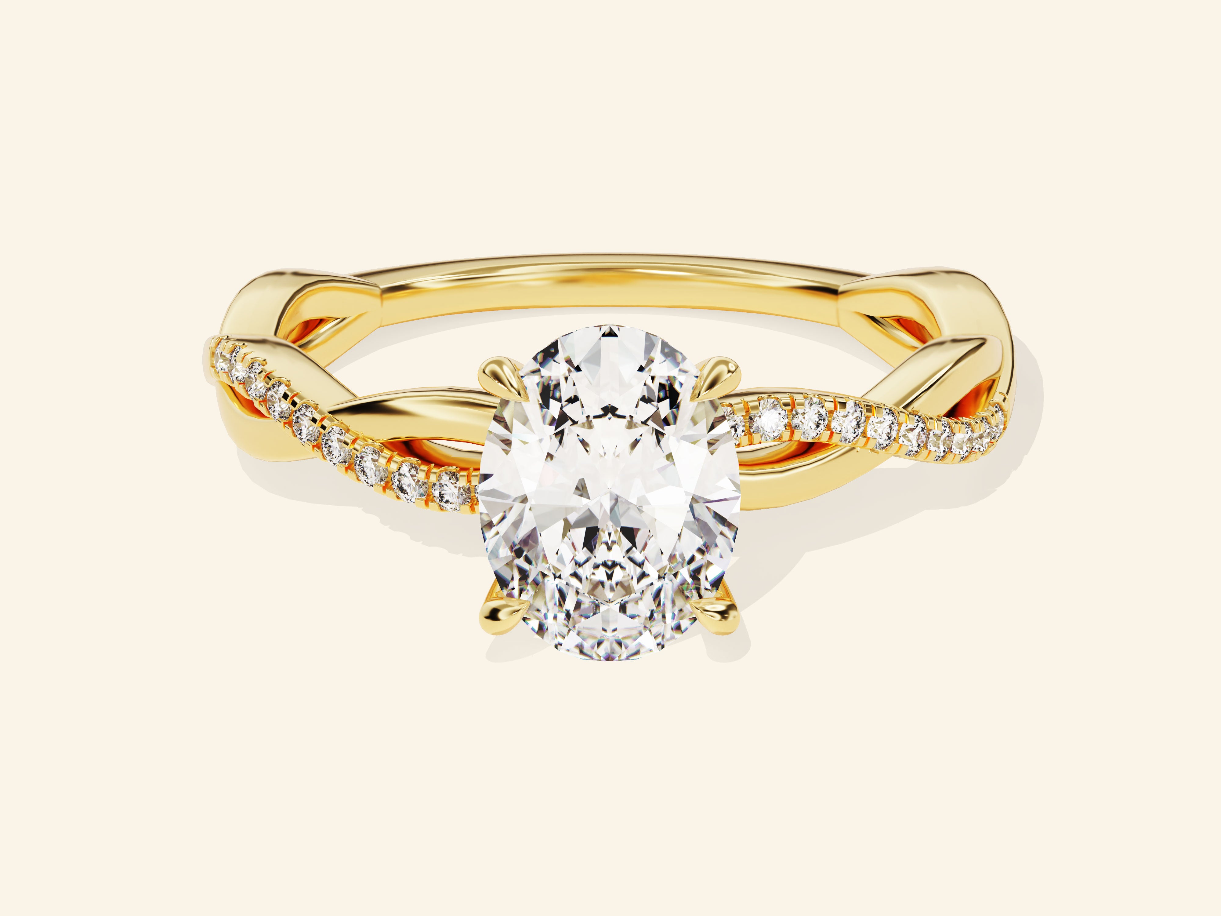 Oval Twisted Engagement Ring