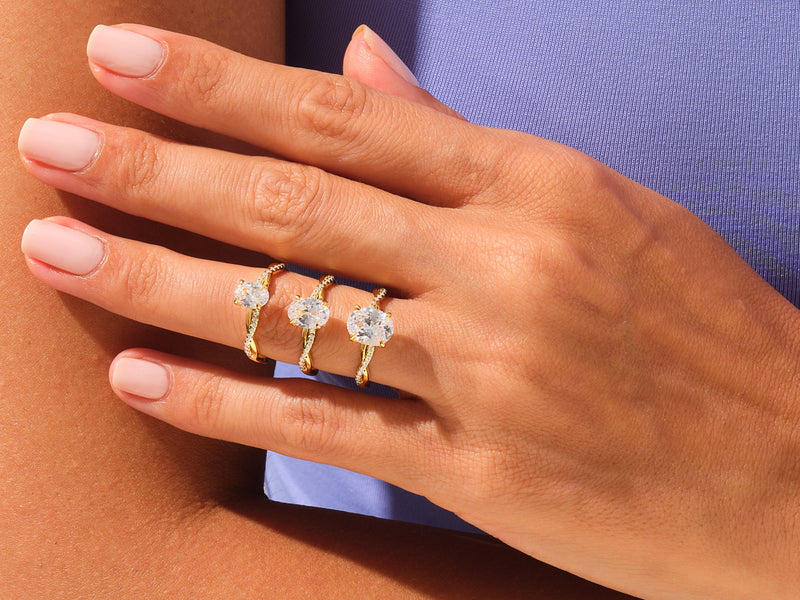 Oval Twisted Engagement Ring