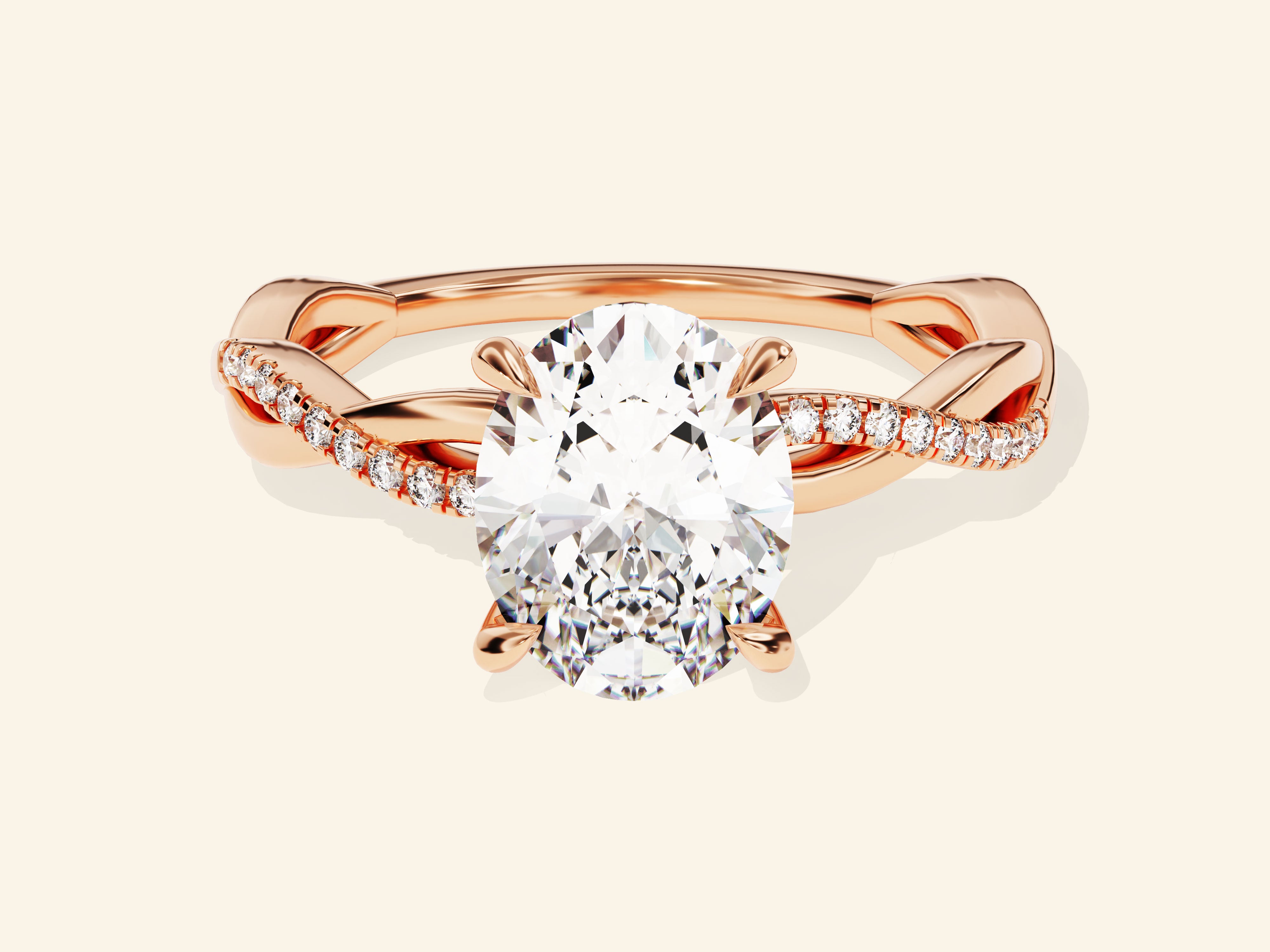 Oval Twisted Engagement Ring