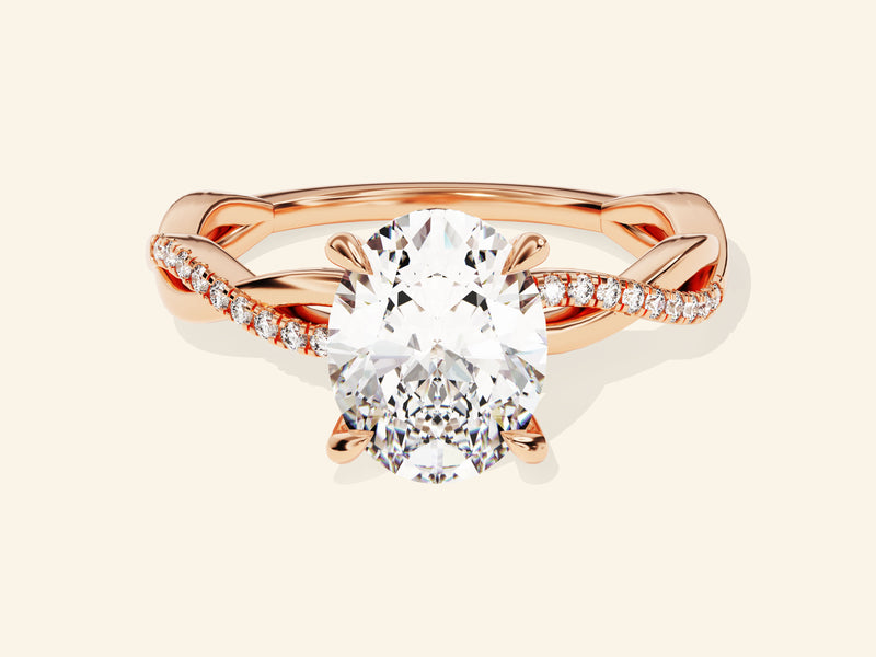 Oval Twisted Engagement Ring