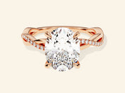 Oval Twisted Engagement Ring