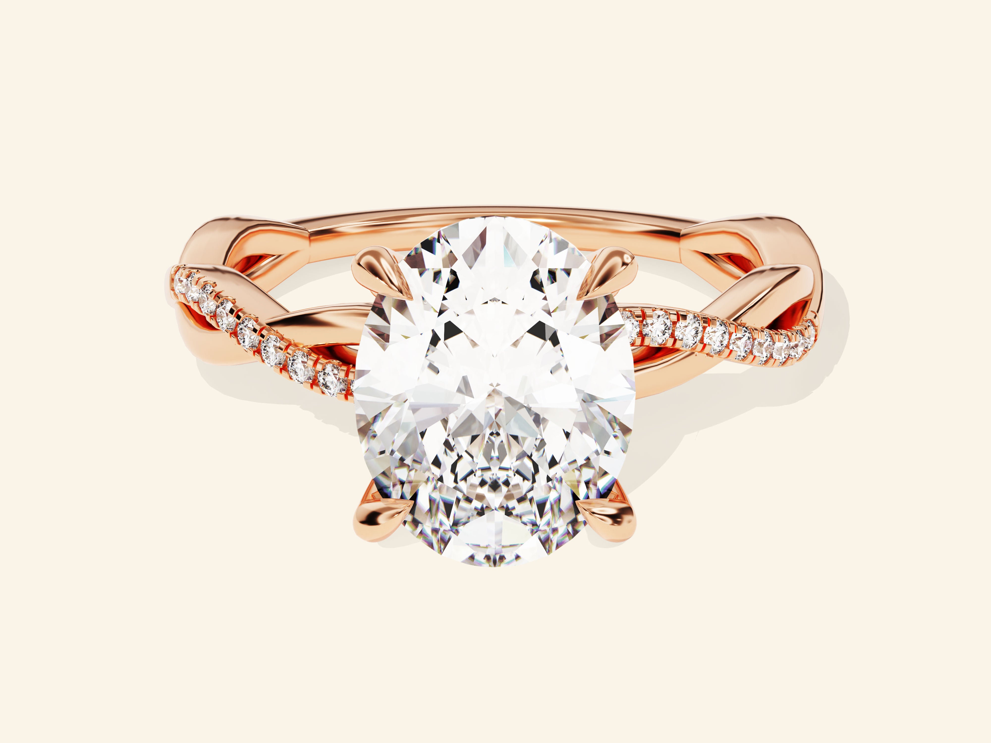 Oval Twisted Engagement Ring
