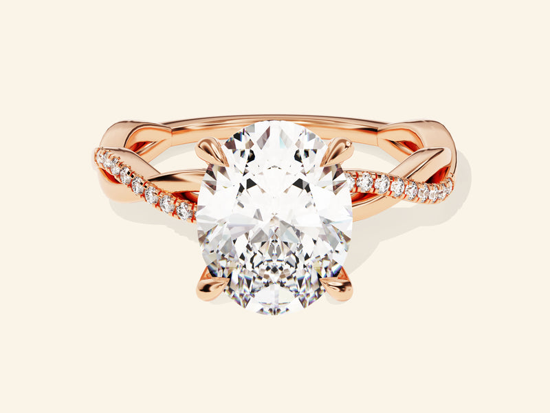 Oval Twisted Engagement Ring