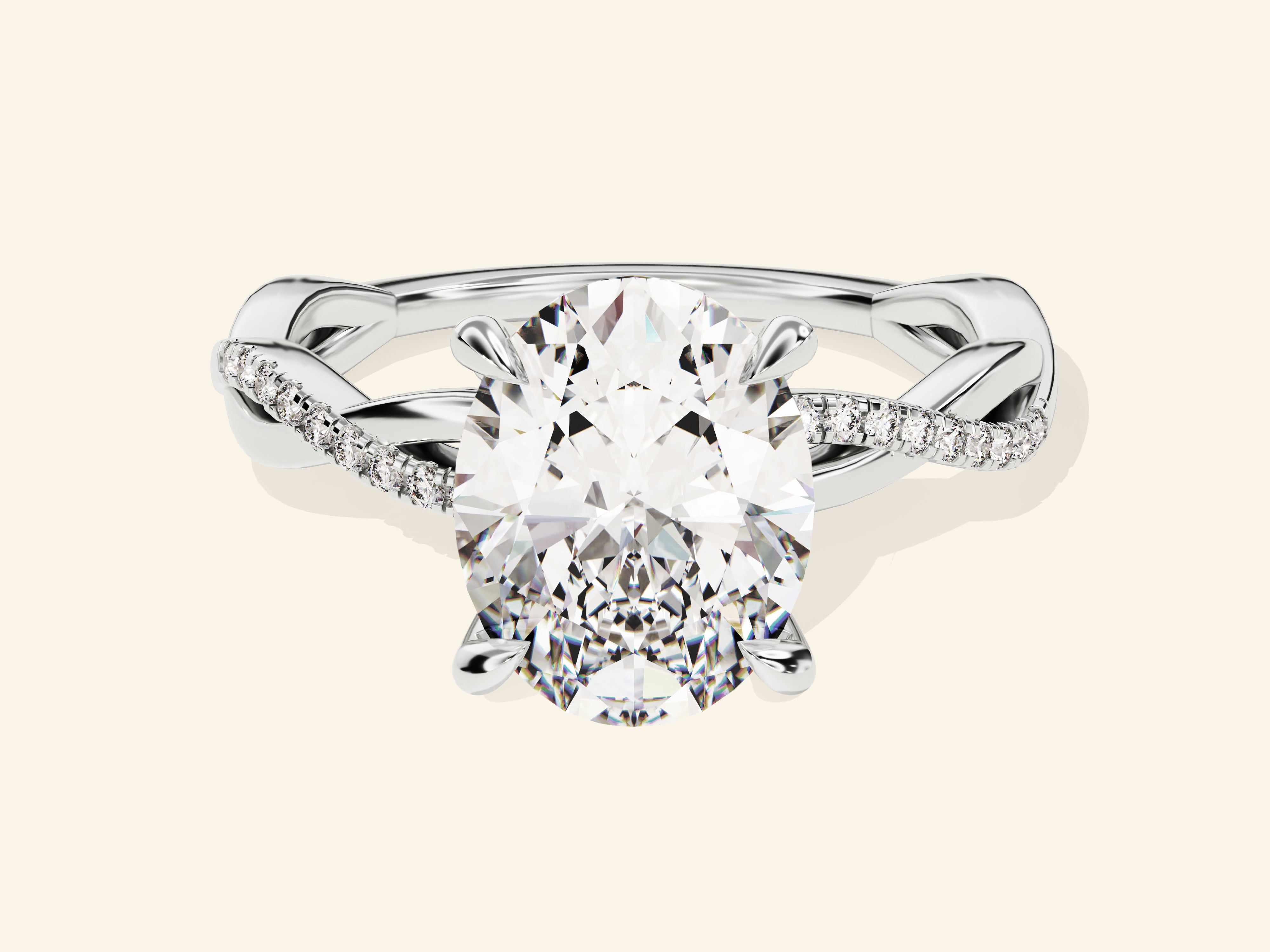 Oval Twisted Engagement Ring