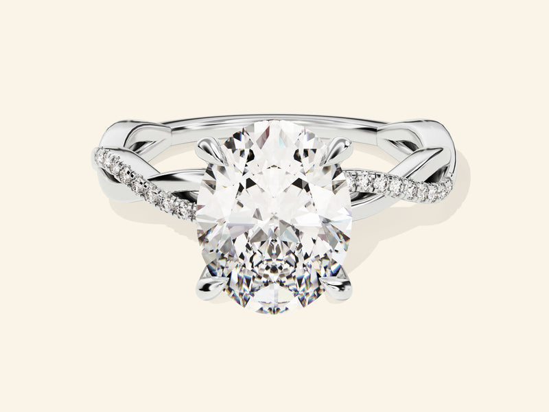 Oval Twisted Engagement Ring