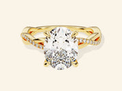 Oval Twisted Engagement Ring