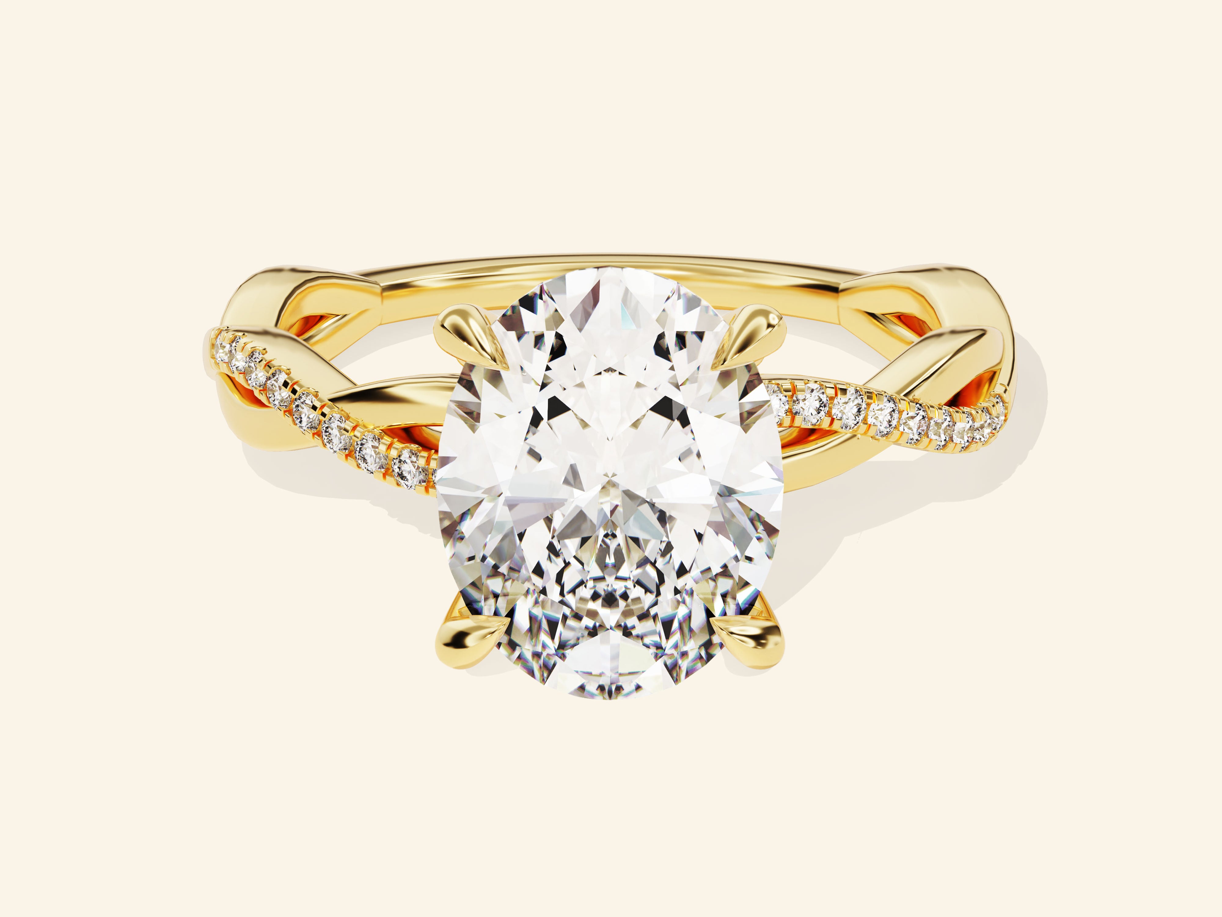 Oval Twisted Engagement Ring