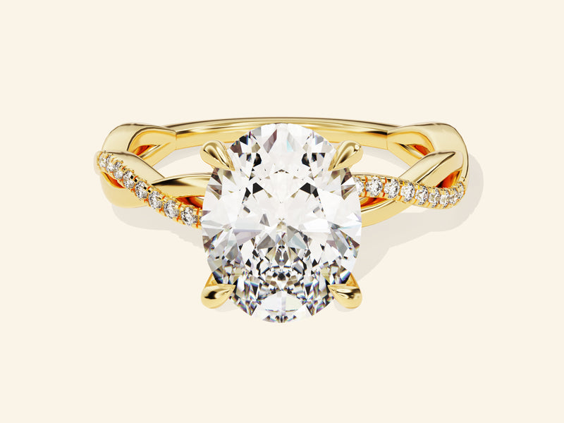 Oval Twisted Engagement Ring
