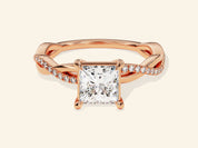 Princess Twisted Engagement Ring
