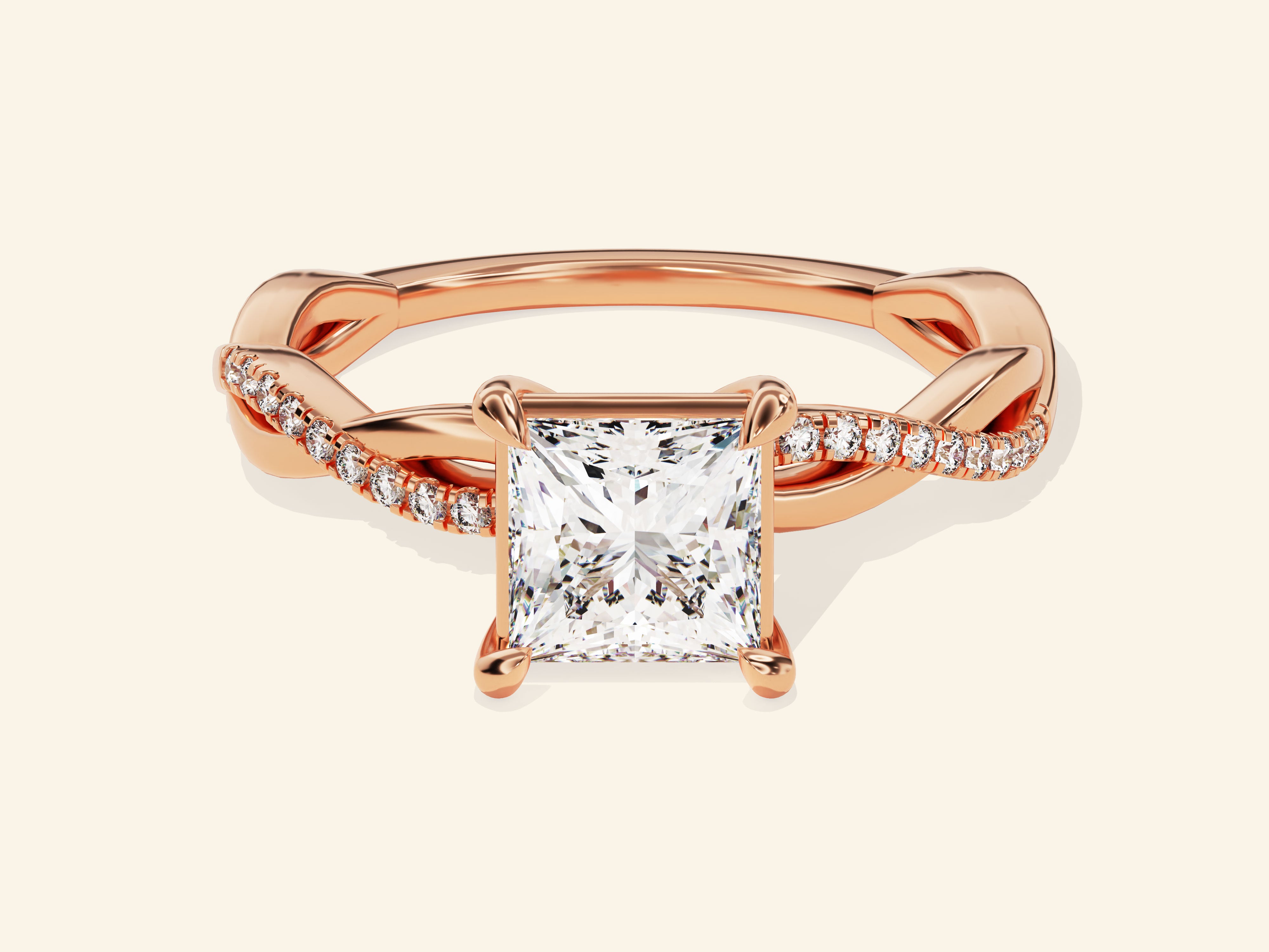 Princess Twisted Engagement Ring