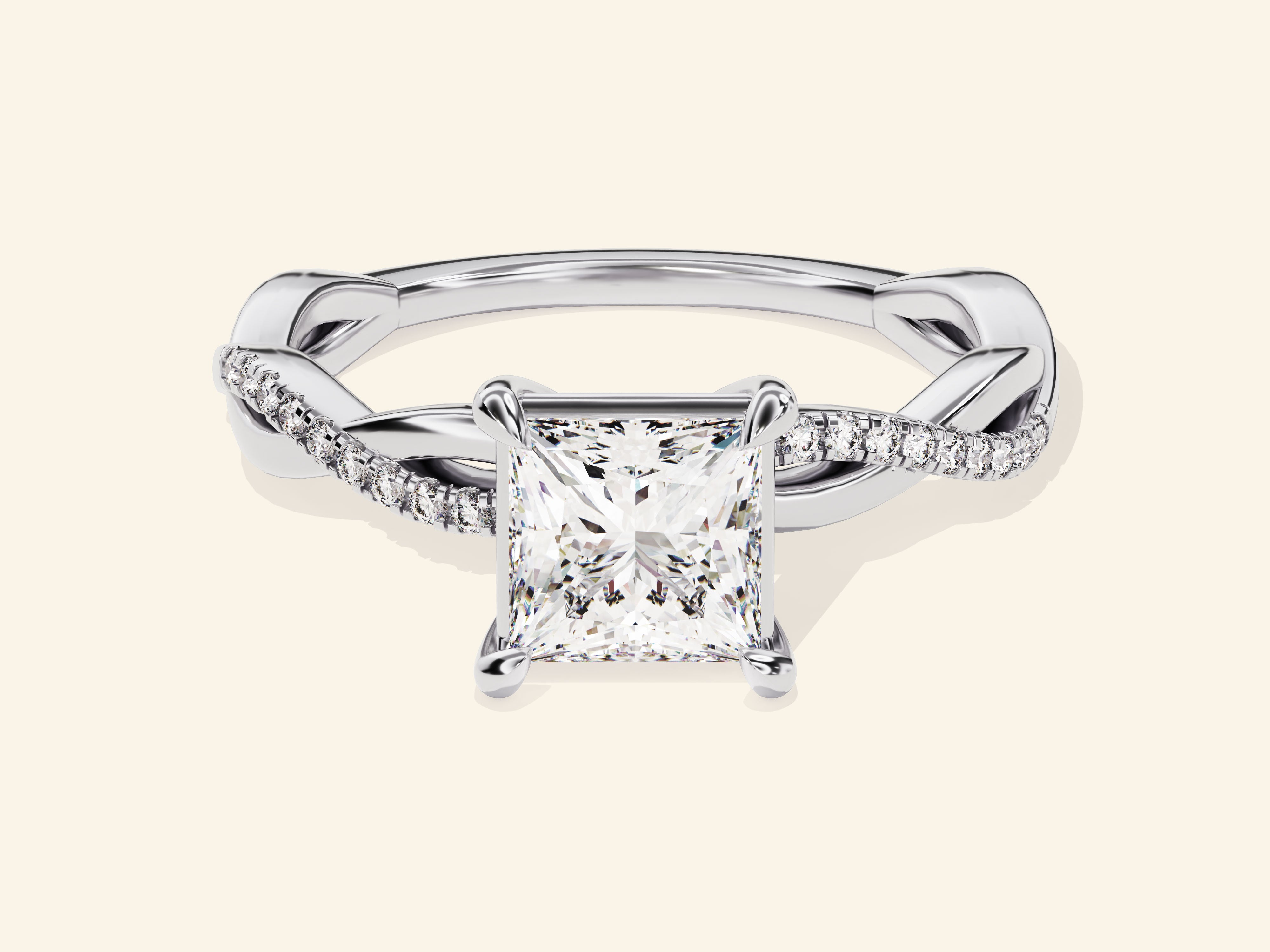 Princess Twisted Engagement Ring