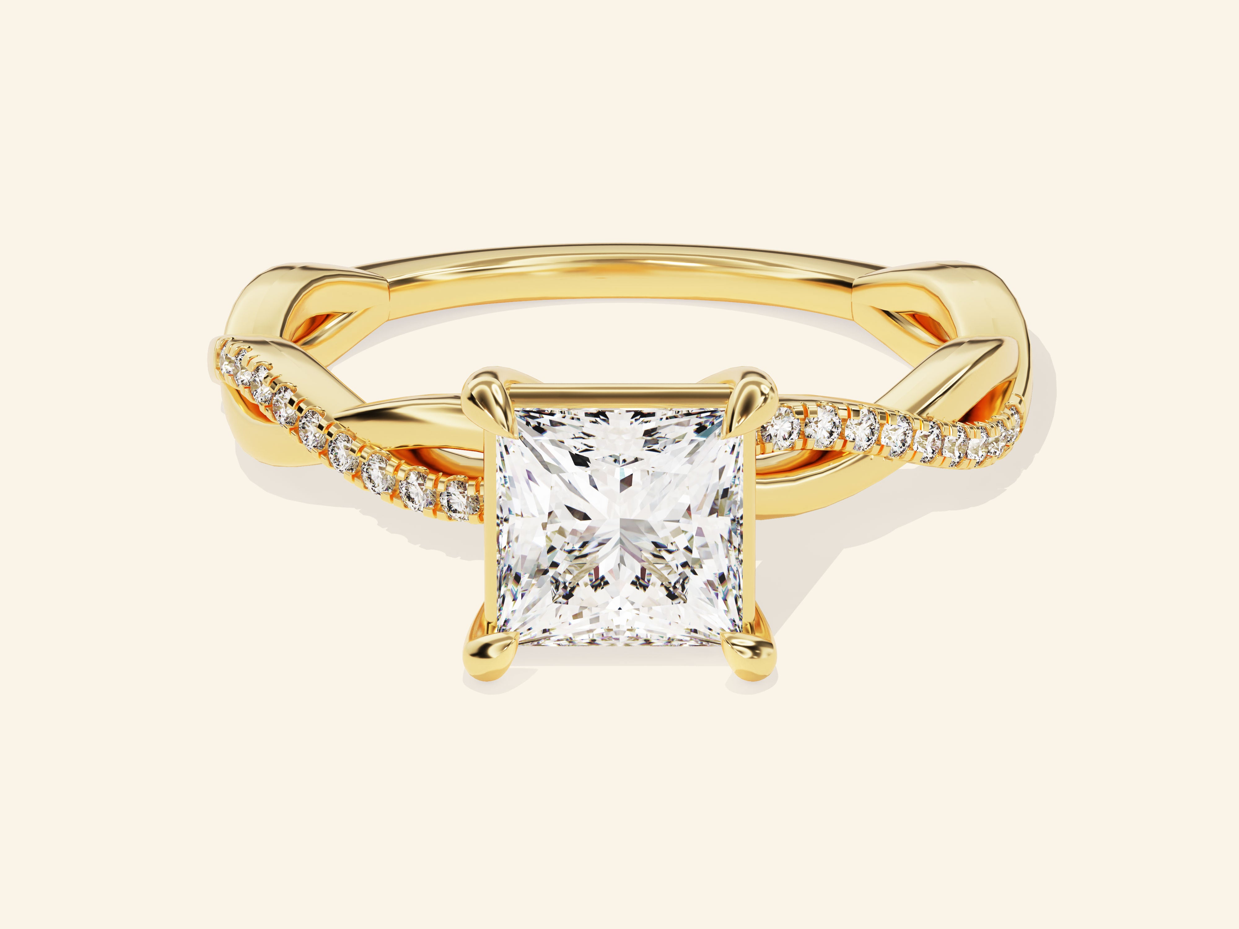 Princess Twisted Engagement Ring