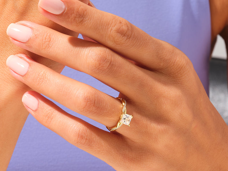 Princess Twisted Engagement Ring