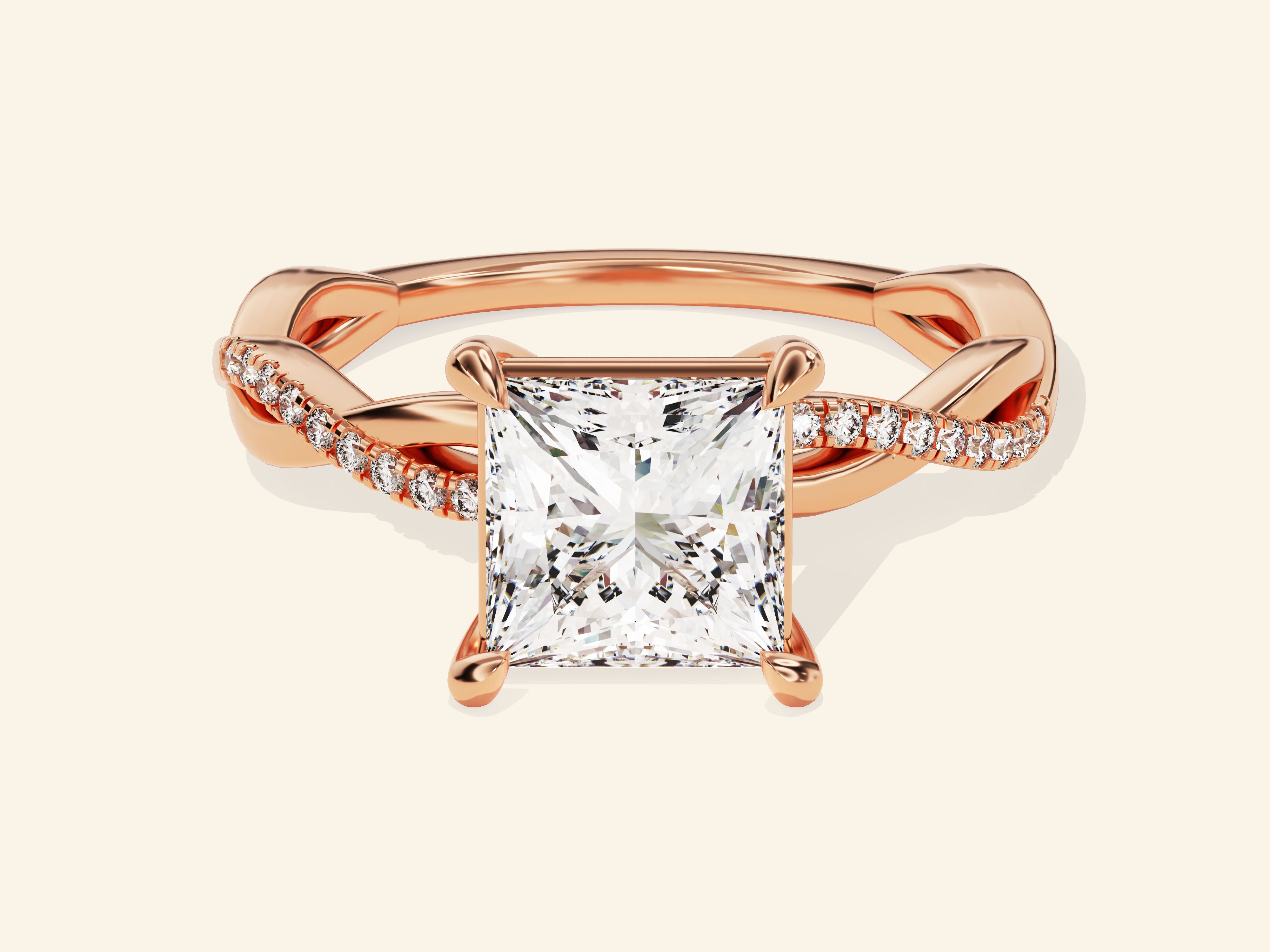 Princess Twisted Engagement Ring