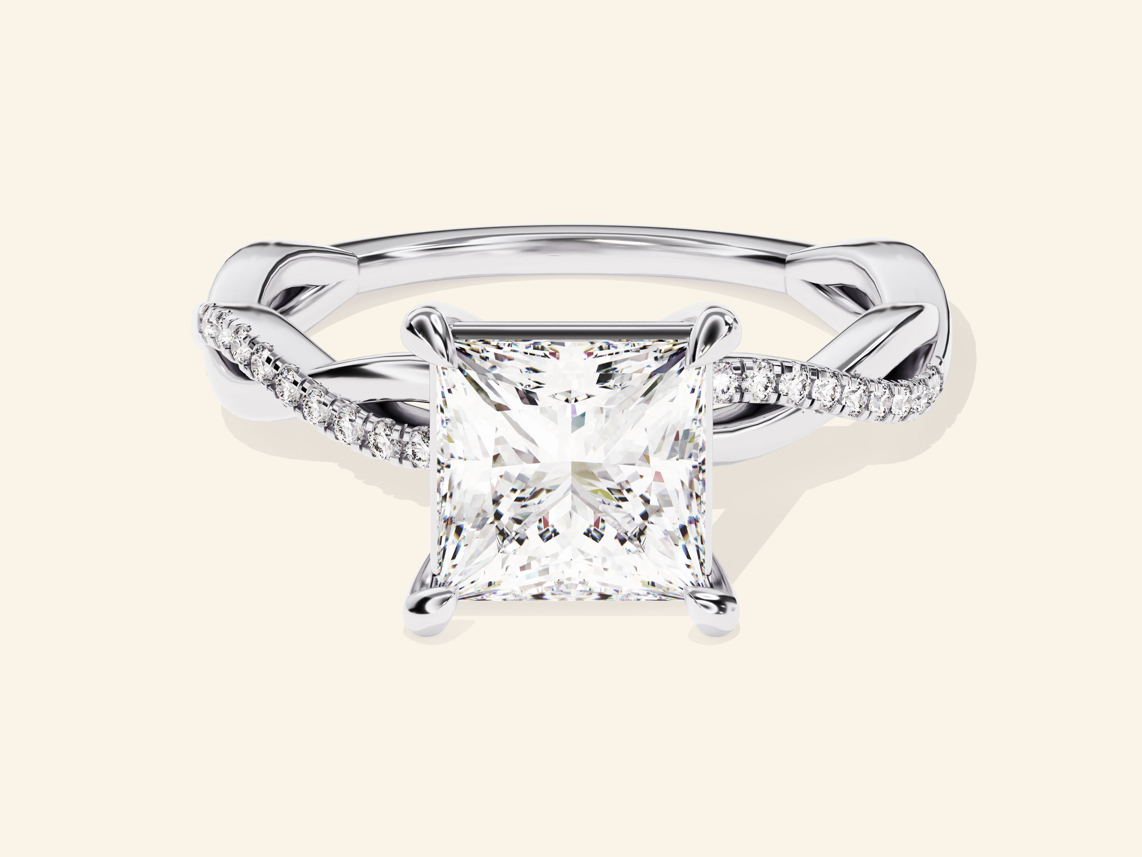 Princess Twisted Engagement Ring