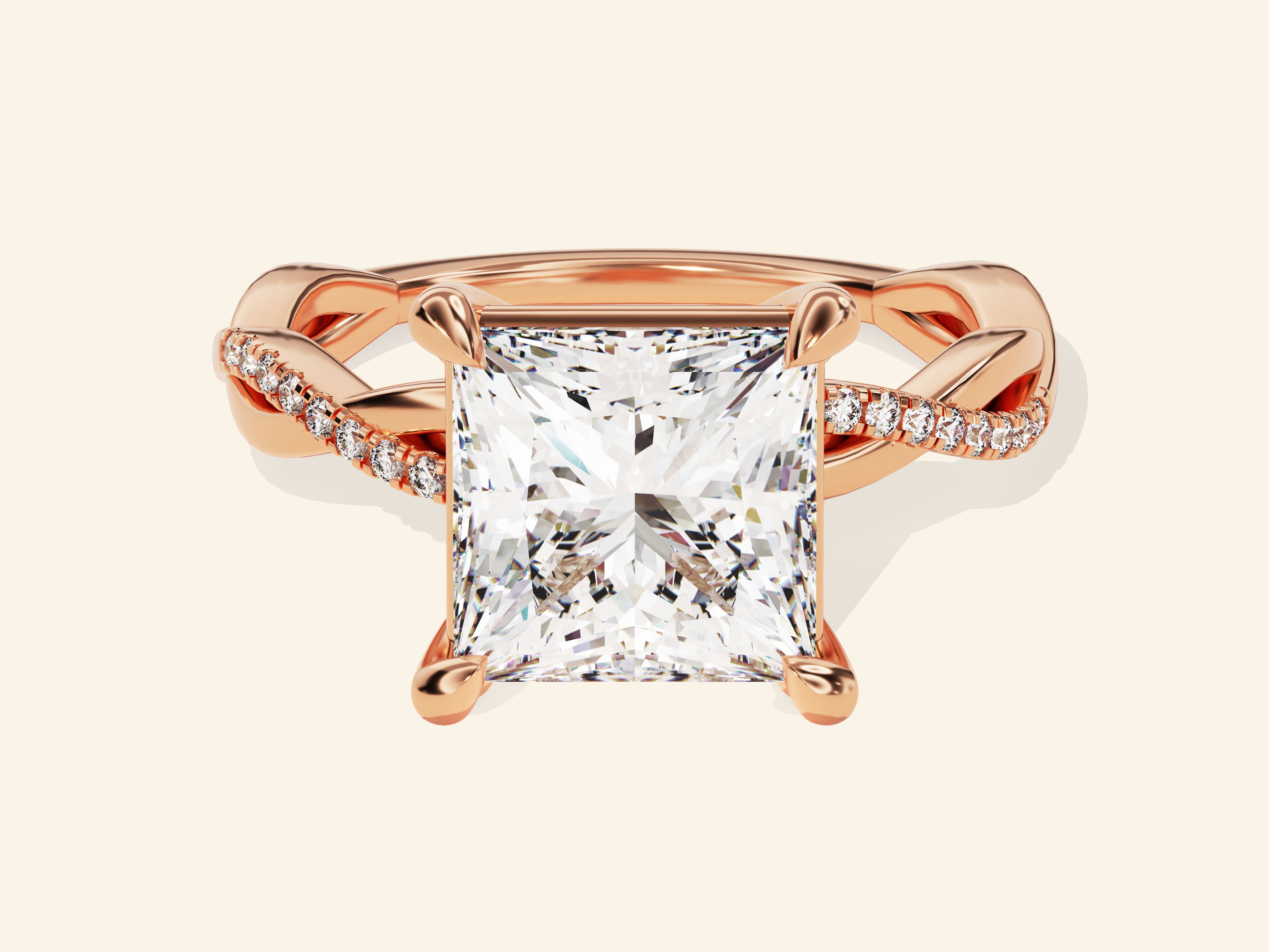 Princess Twisted Engagement Ring