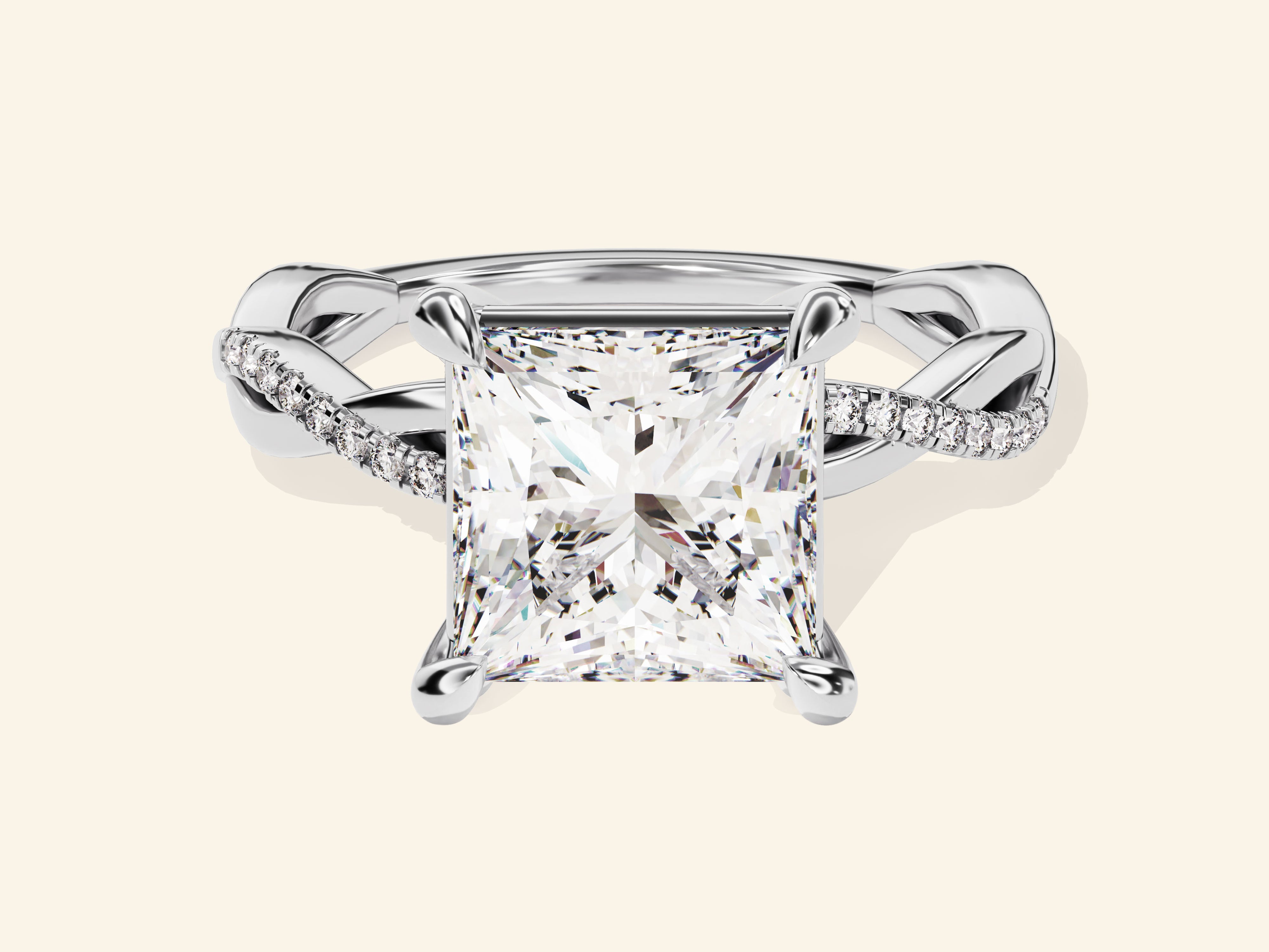 Princess Twisted Engagement Ring