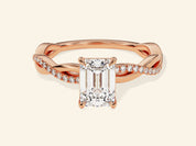 Emerald Twisted Engagement Ring