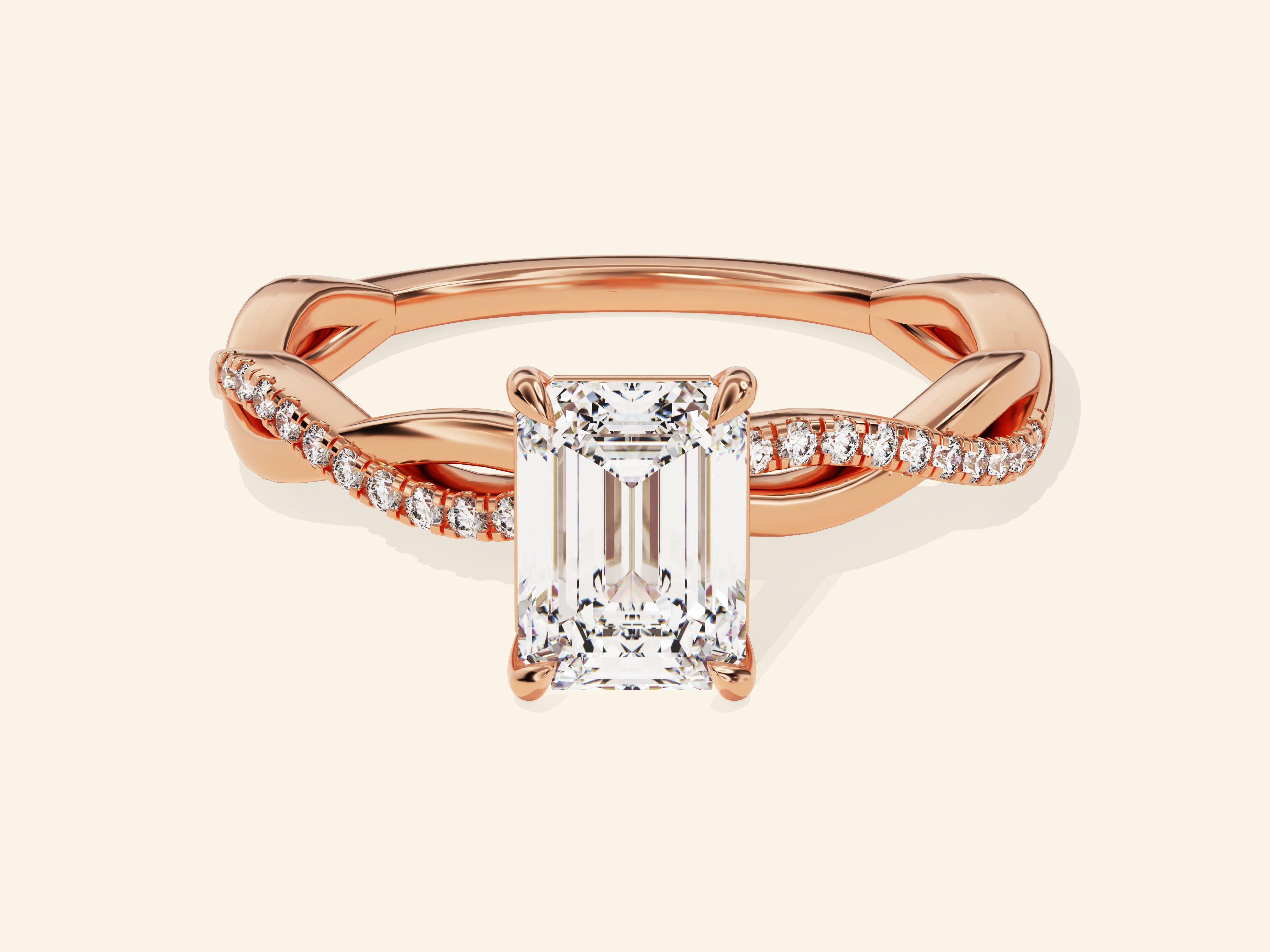 Emerald Twisted Engagement Ring