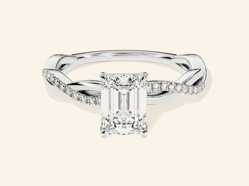 Emerald Twisted Engagement Ring