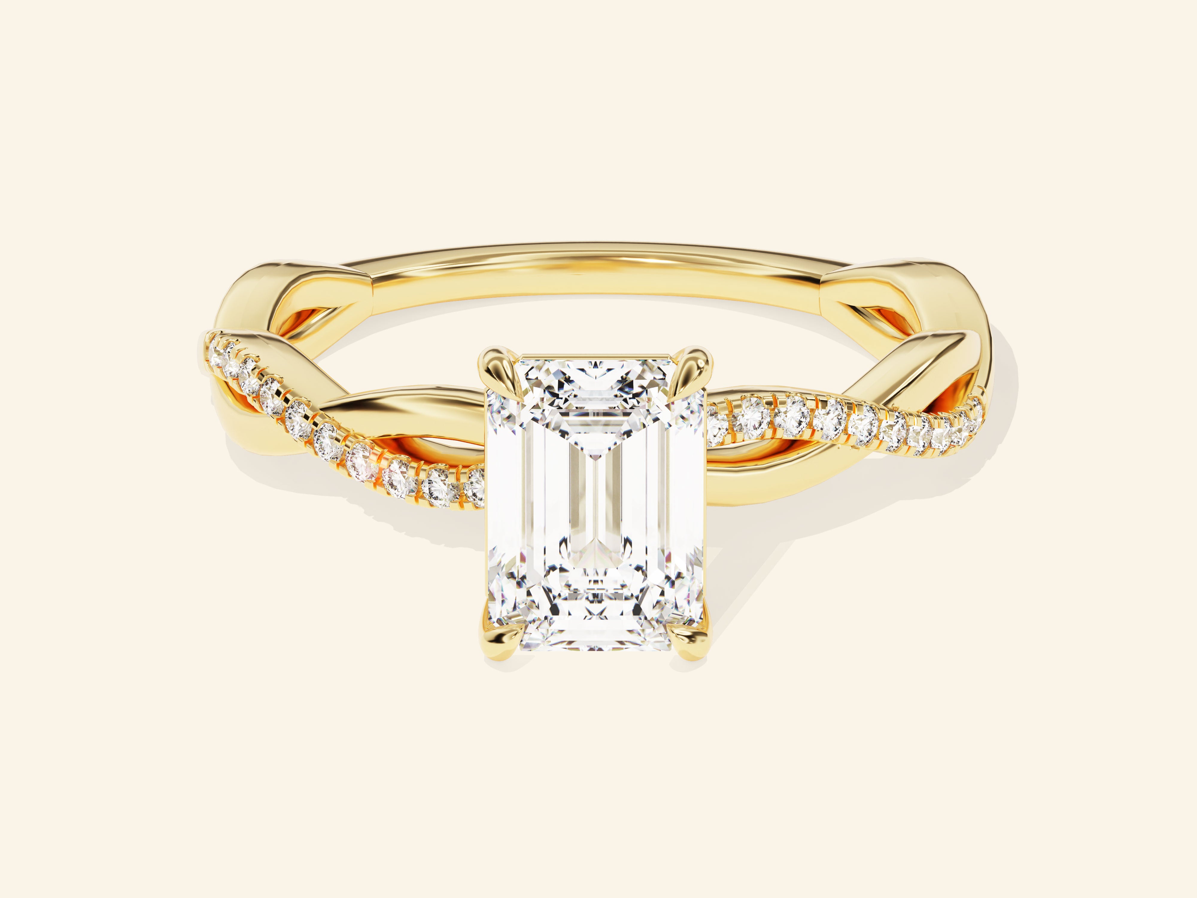Emerald Twisted Engagement Ring