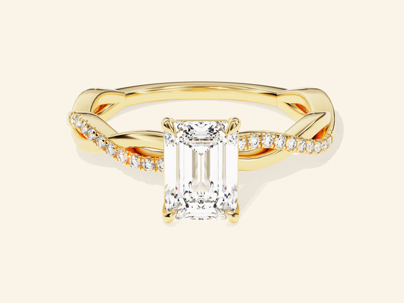 Emerald Twisted Engagement Ring