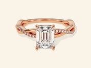 Emerald Twisted Engagement Ring