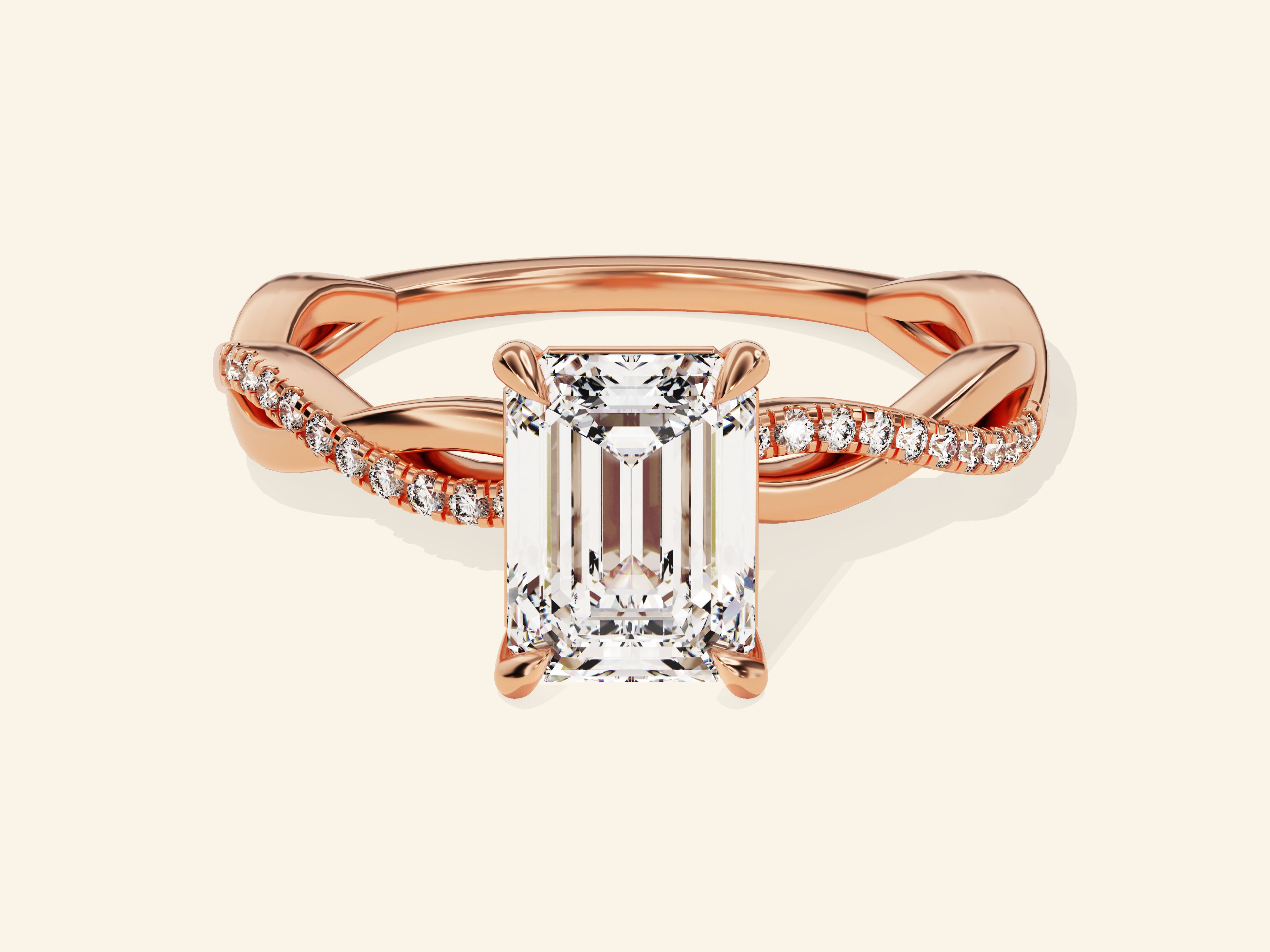Emerald Twisted Engagement Ring