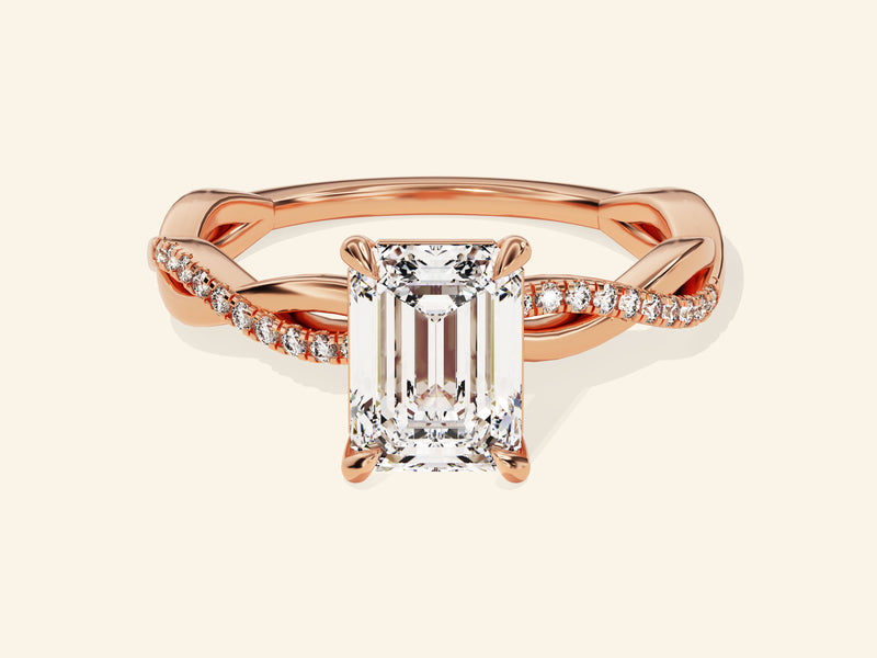 Emerald Twisted Engagement Ring