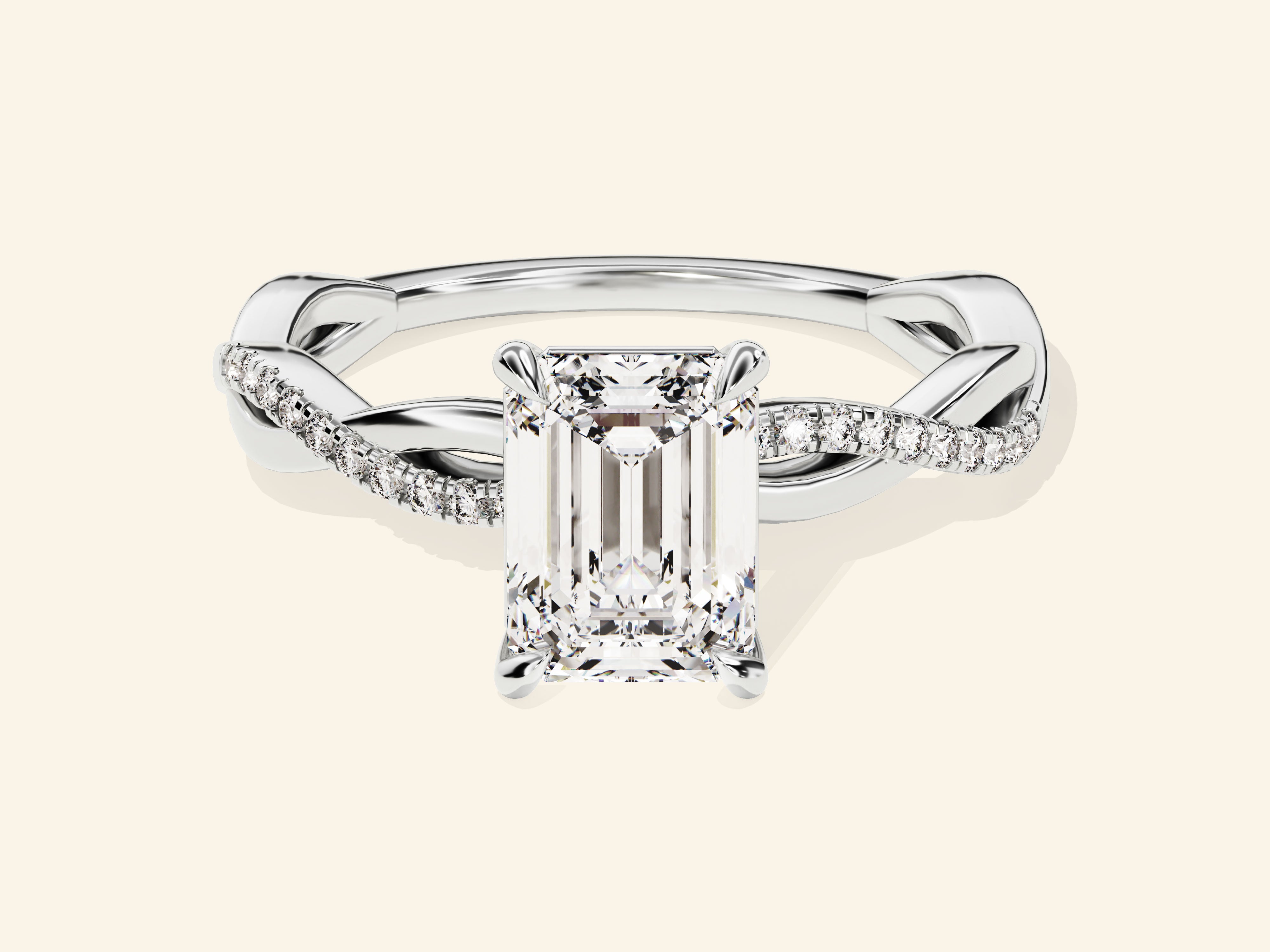 Emerald Twisted Engagement Ring