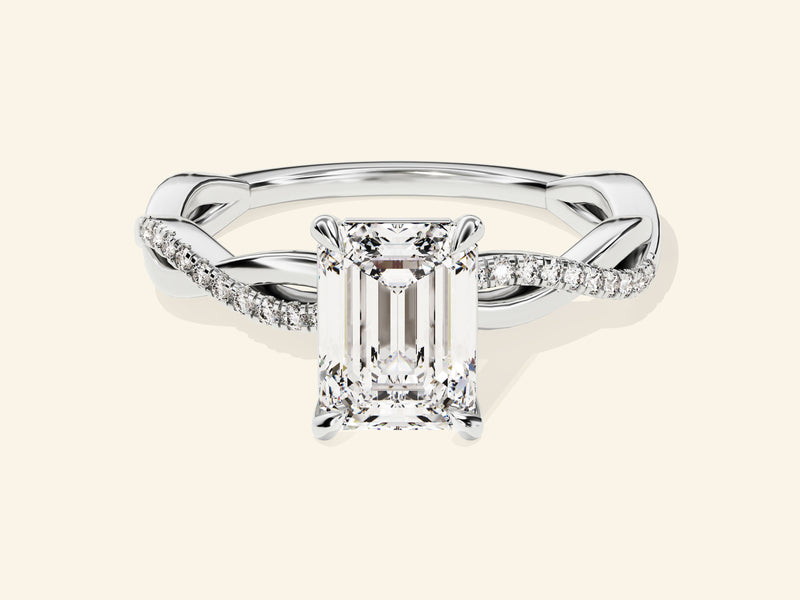 Emerald Twisted Engagement Ring