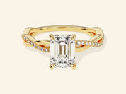 Emerald Twisted Engagement Ring