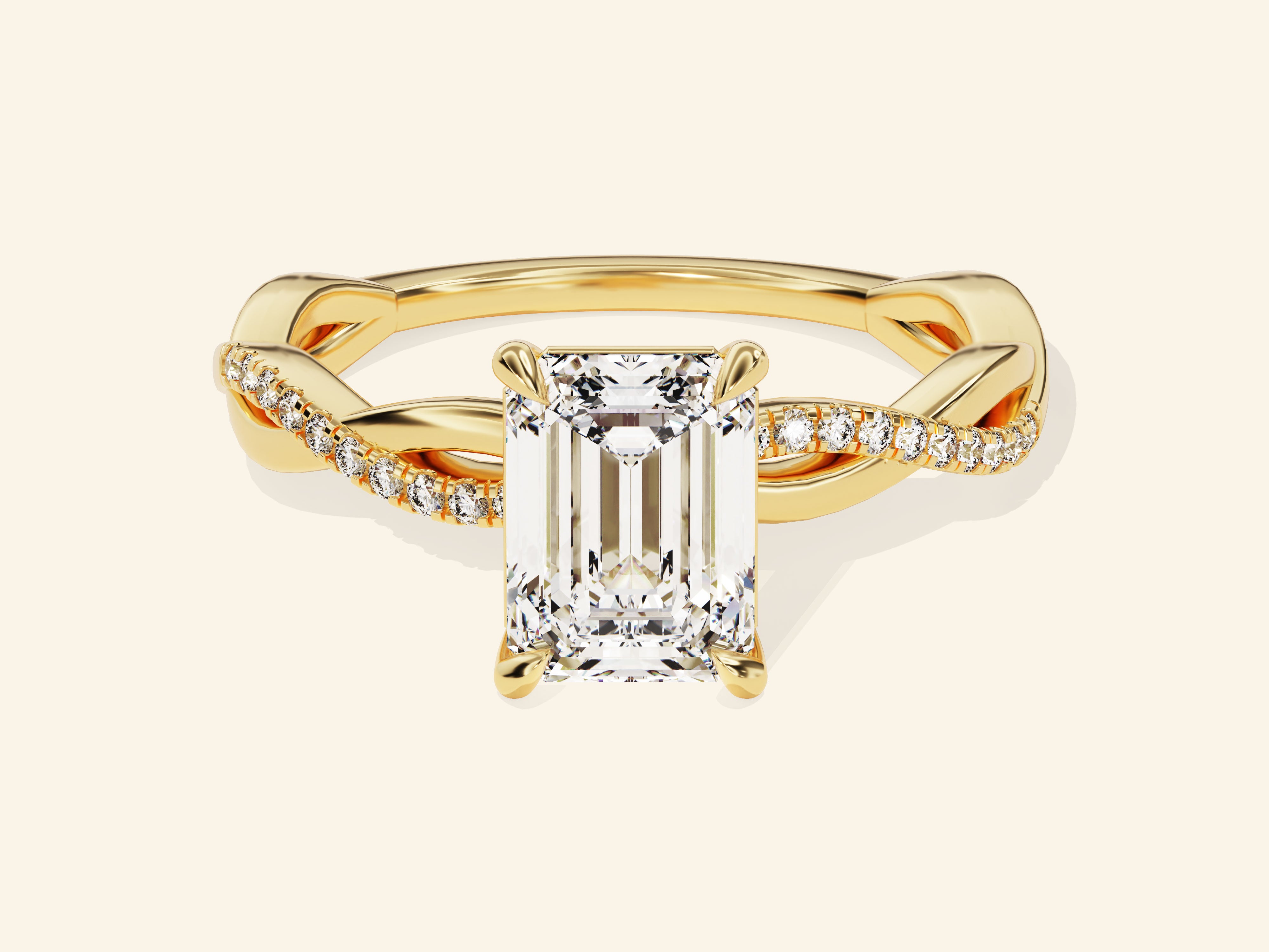 Emerald Twisted Engagement Ring