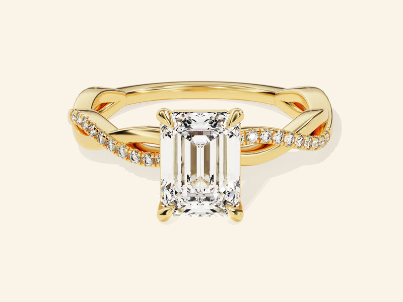 Emerald Twisted Engagement Ring
