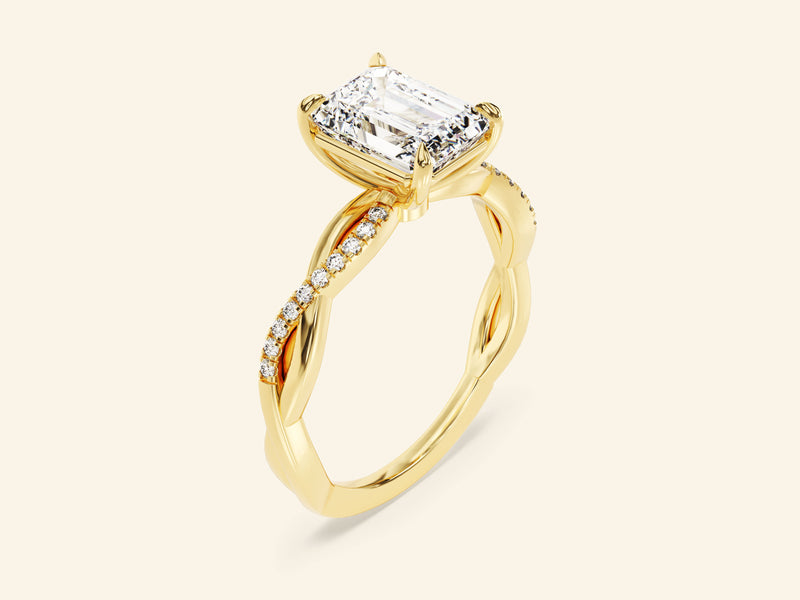 Emerald Twisted Engagement Ring