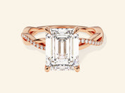 Emerald Twisted Engagement Ring