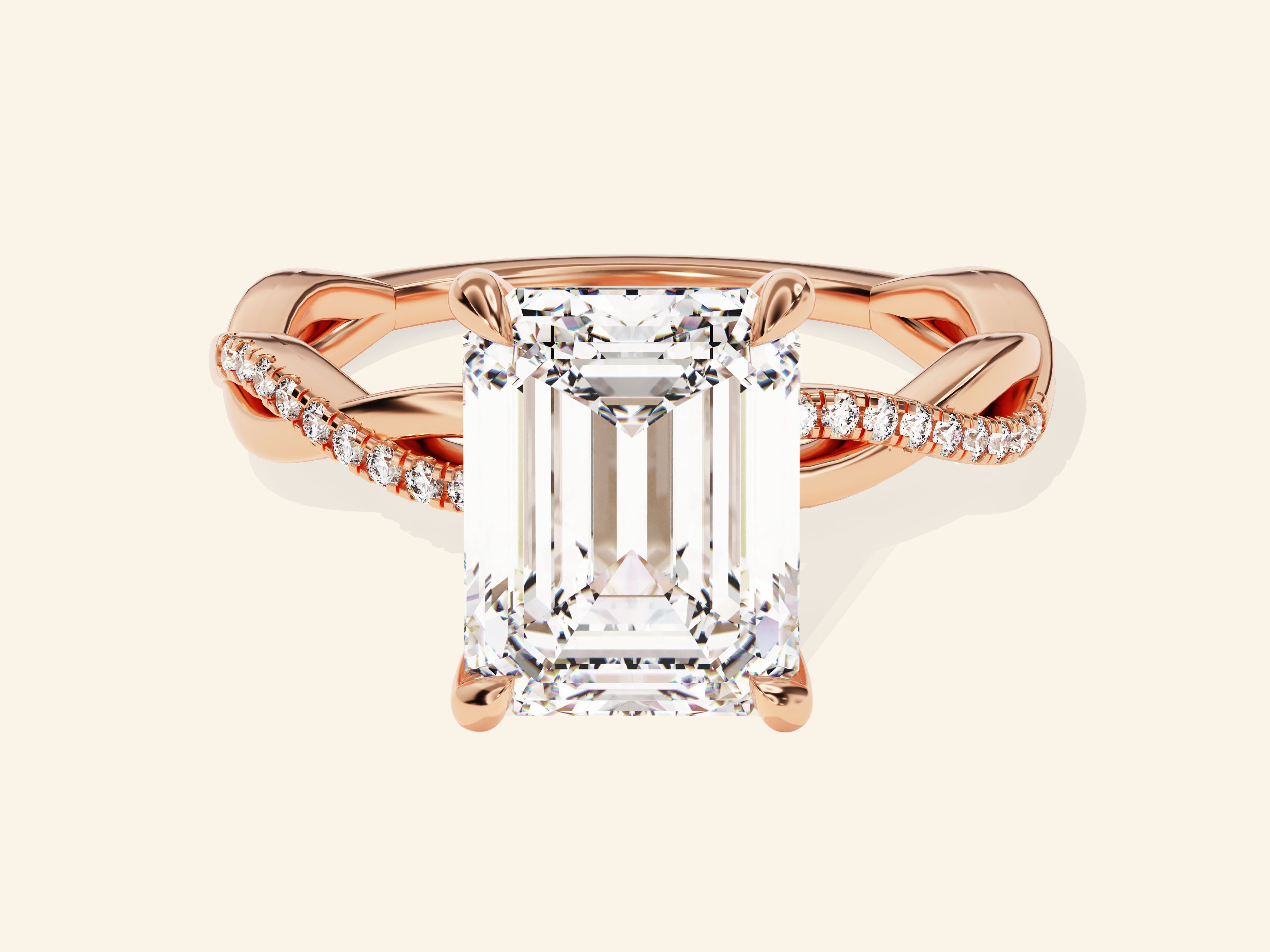Emerald Twisted Engagement Ring