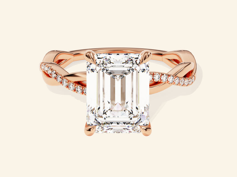 Emerald Twisted Engagement Ring