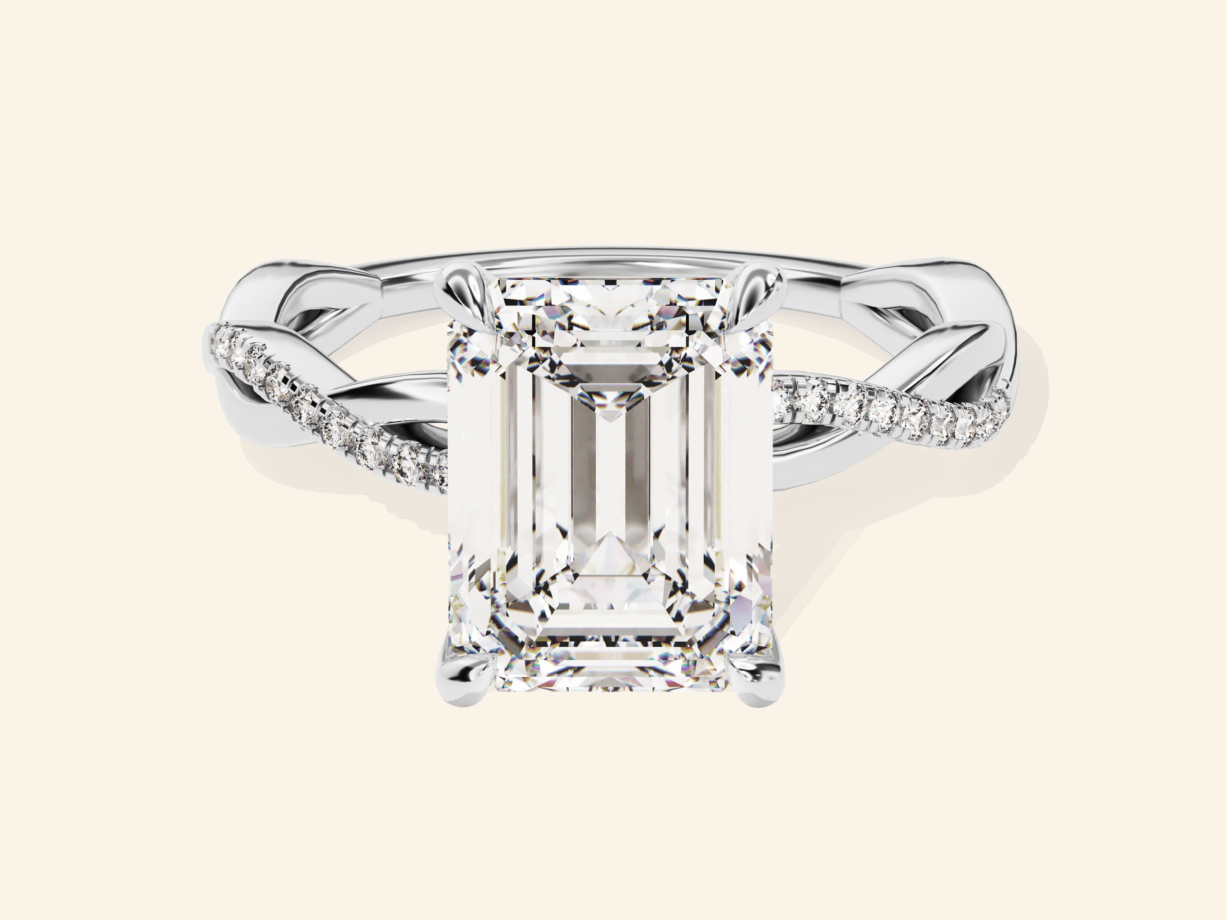 Emerald Twisted Engagement Ring