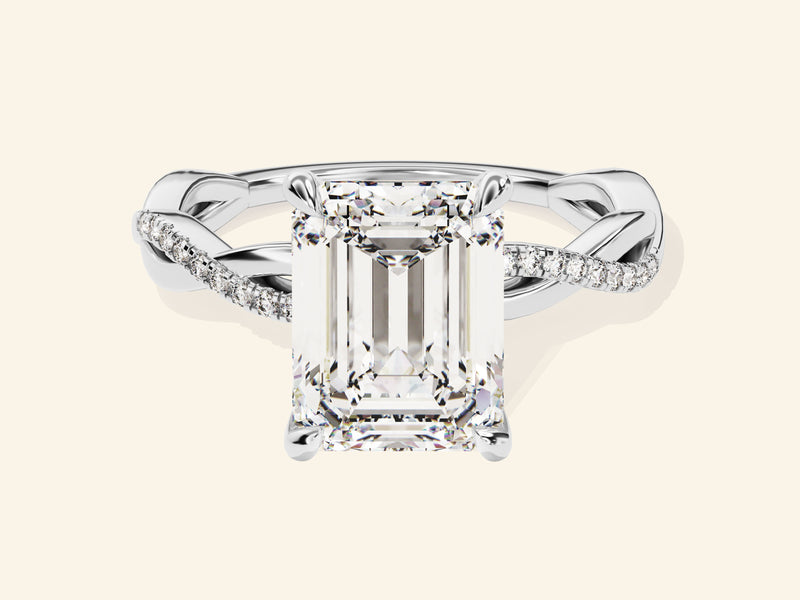 Emerald Twisted Engagement Ring