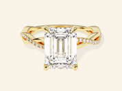 Emerald Twisted Engagement Ring