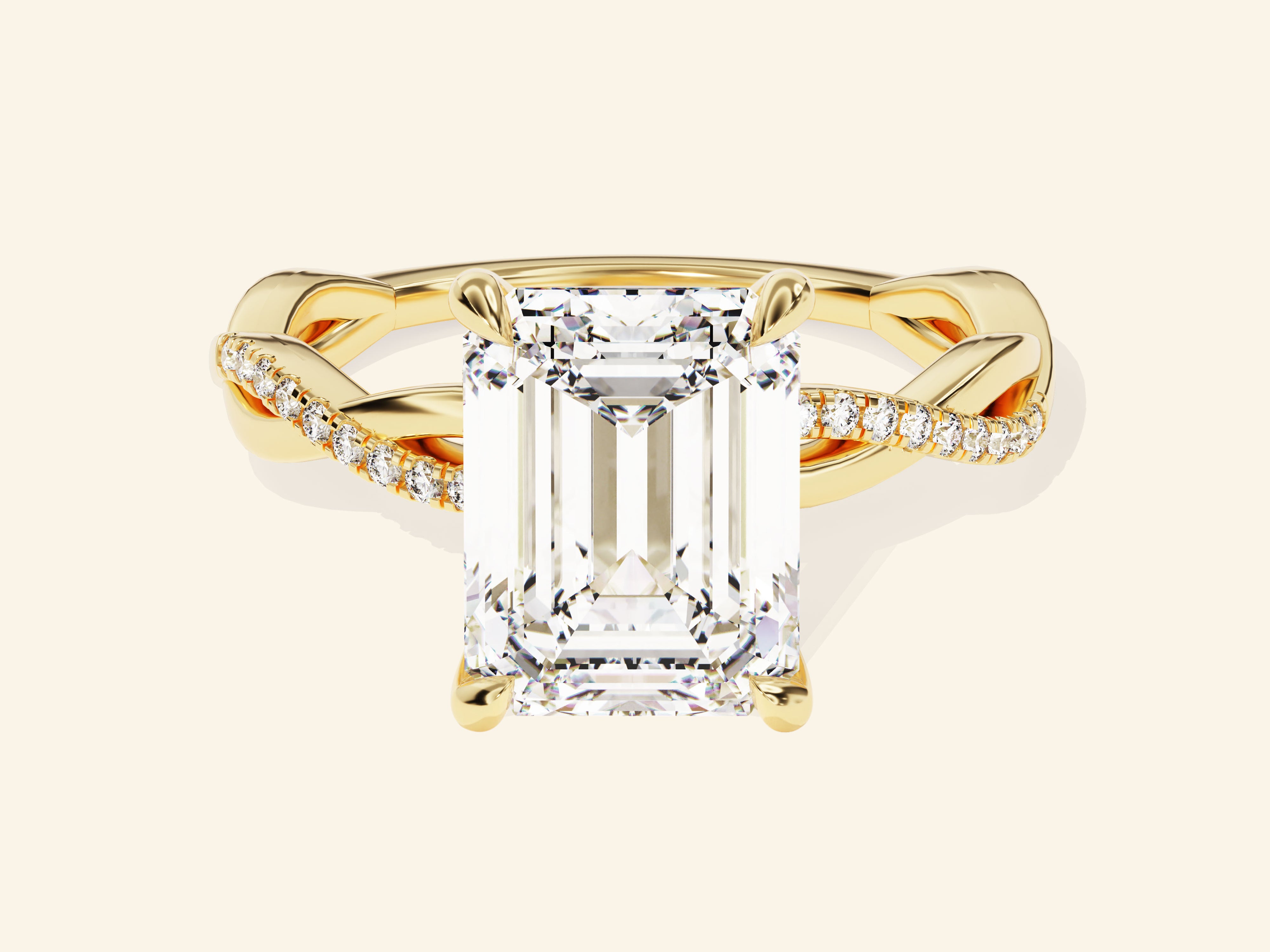 Emerald Twisted Engagement Ring