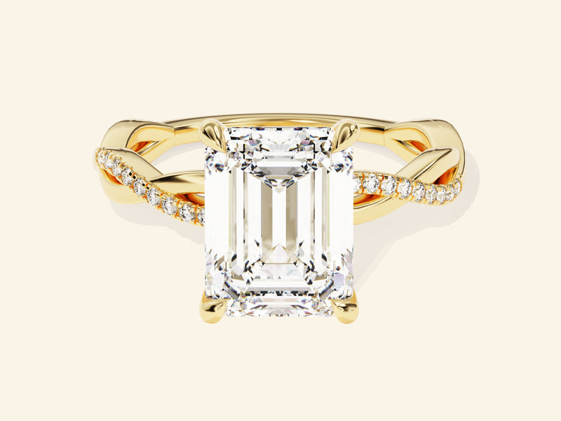 Emerald Twisted Engagement Ring