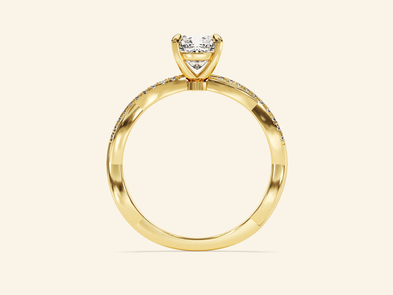 Cushion Twisted Engagement Ring