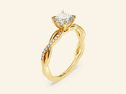 Cushion Twisted Engagement Ring